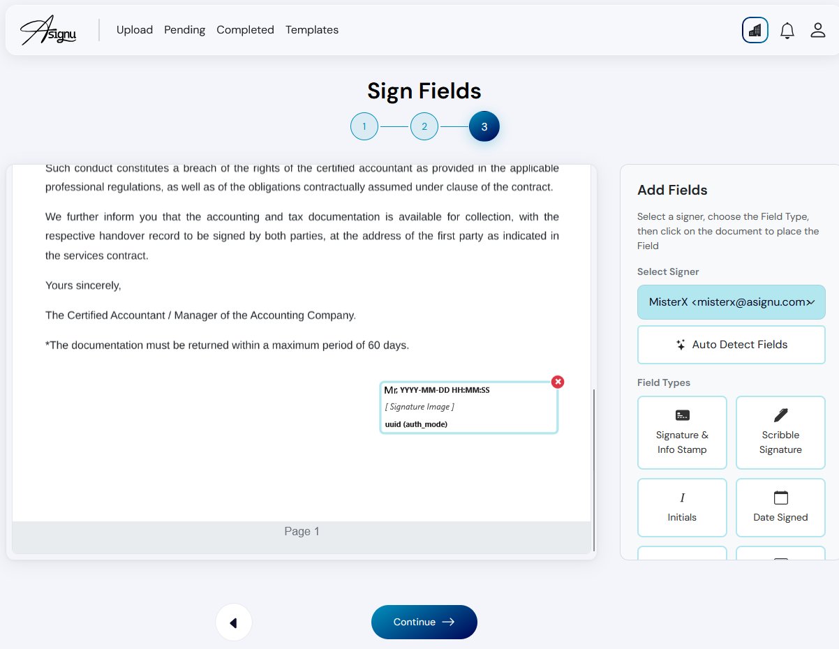 Asignu - our e-signature SaaS product